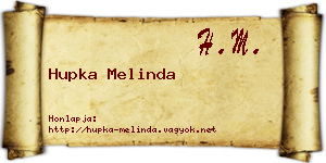 Hupka Melinda névjegykártya